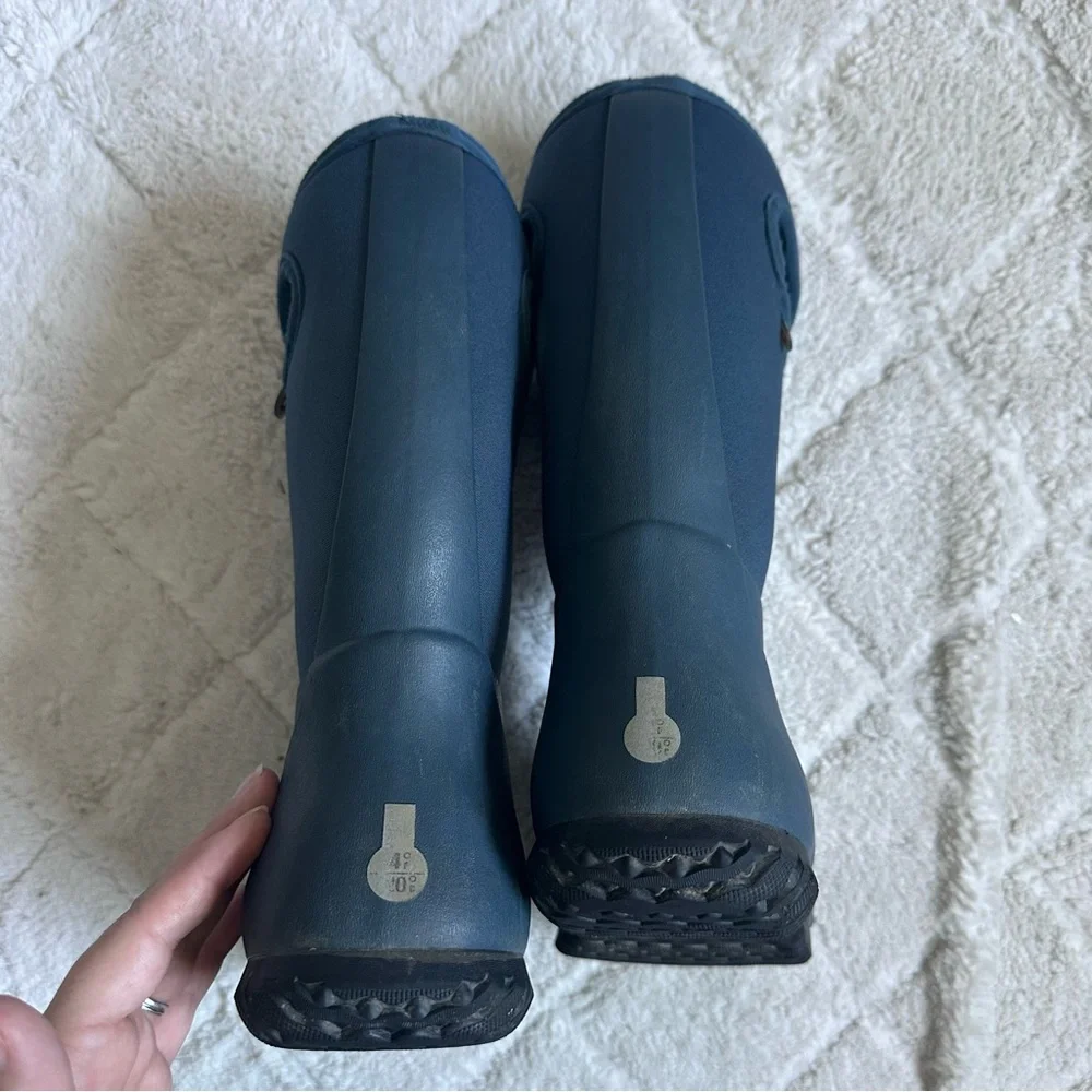 Bogs | K York Solid Navy Rain Boots | Size 4